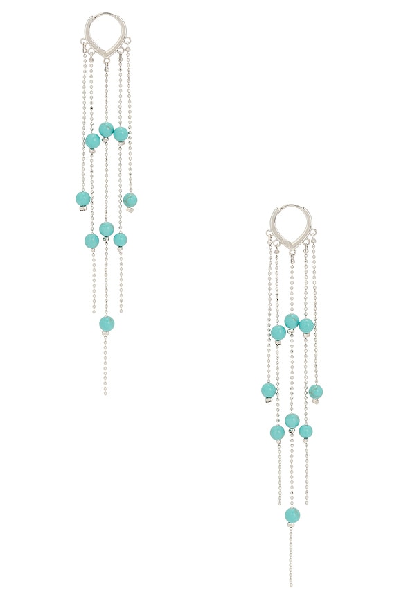 view 2 of 3 Copacabana Earrings in Silver & Turquoise