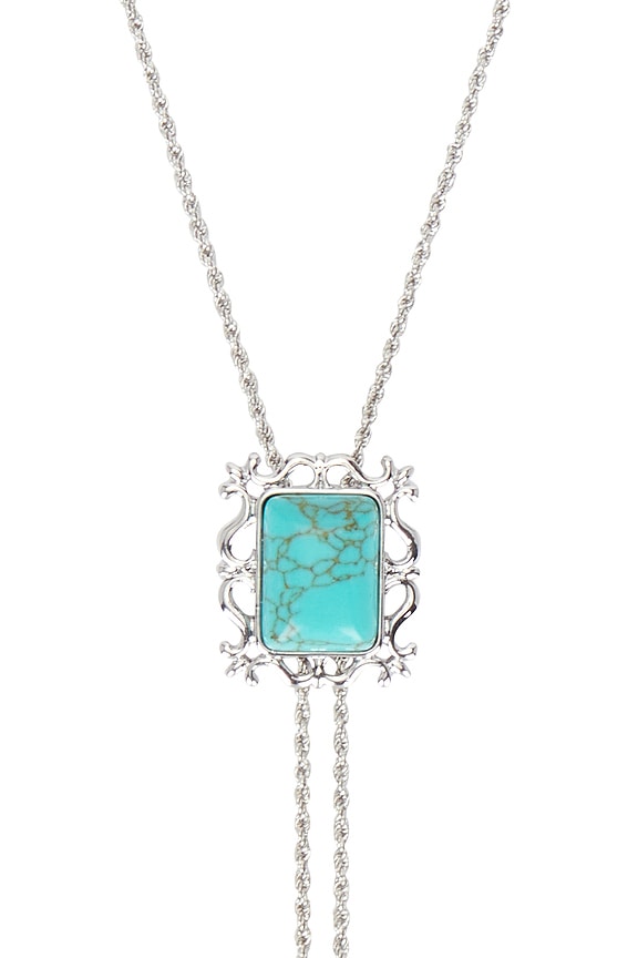 view 2 of 3 COLLAR LARIAT VIVA BOLO in Silver & Turquoise