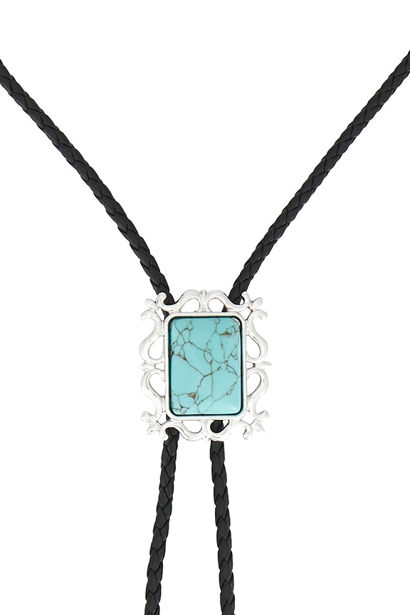 view 2 of 3 Whimsky Bolo Necklace in Silver & Turquoise