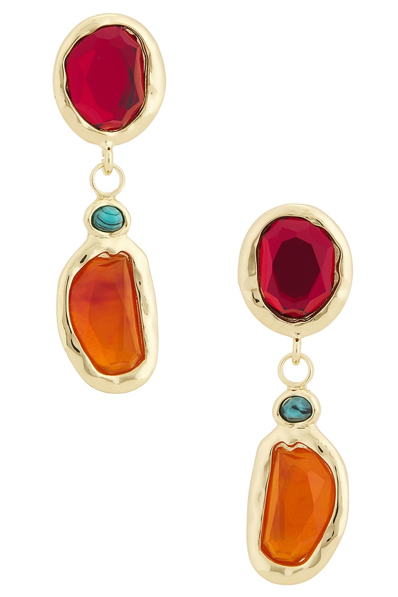 view 1 of 2 Mosaic Earrings in Scarlet