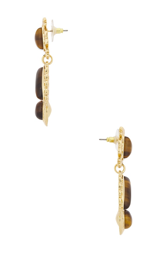 view 2 of 2 Wisteria Earrings in Gold & Brown