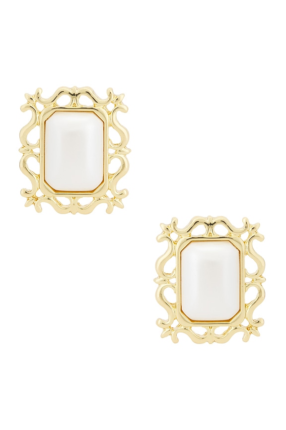 view 1 of 2 CLOUS D'OREILLES VIVA in Gold & Pearl