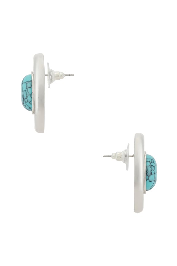 view 2 of 2 СЕРЬГИ-ГВОЗДИКИ BURKE in Silver & Turquoise