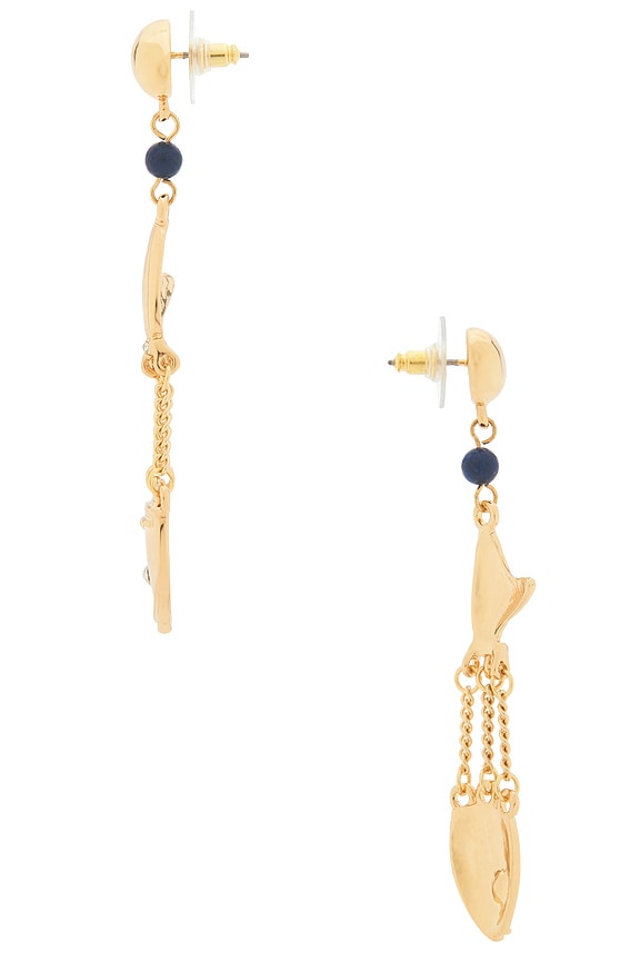 view 2 of 2 Fish Chain Earrings in Gold