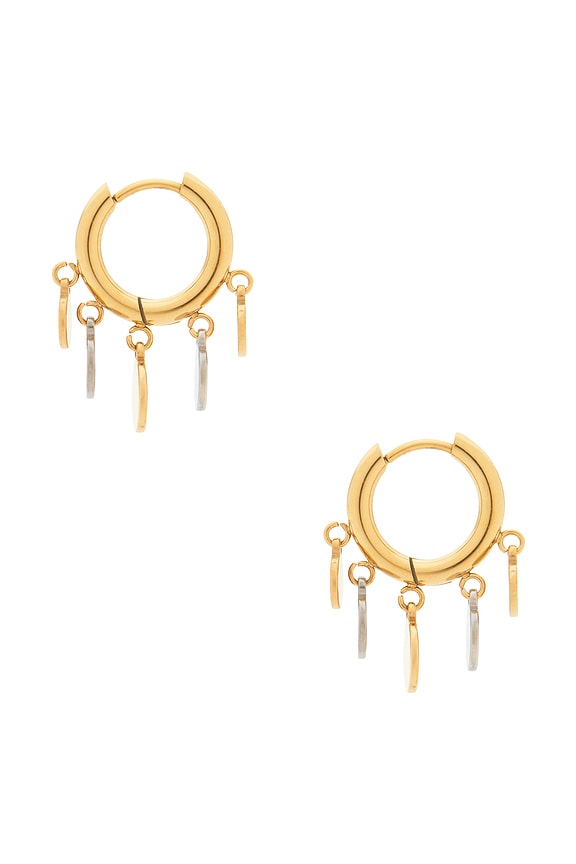view 2 of 3 PENDIENTES DE ARO COIN in Waterproof & Gold