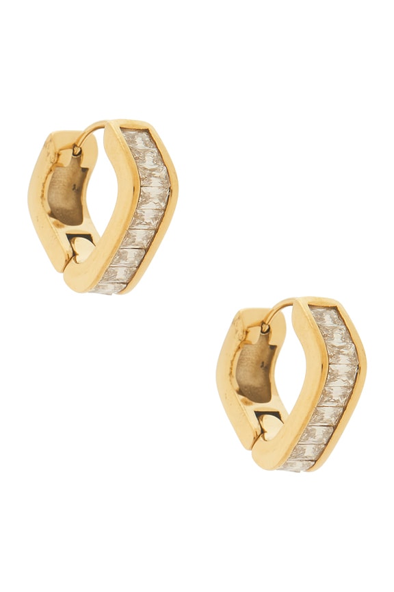 view 1 of 3 BOUCLES D'OREILLES HUGGIES PAVE in Waterproof & Gold
