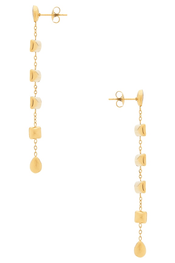 view 2 of 2 PENDIENTES LARGOS BAGUETTE in Waterproof & Gold