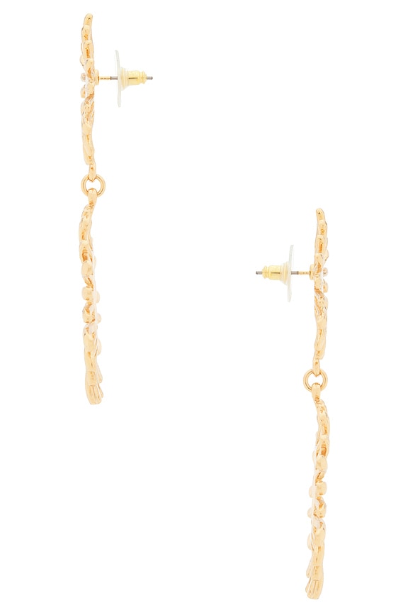 view 2 of 2 PENDIENTES LARGOS SUNBURST in Gold
