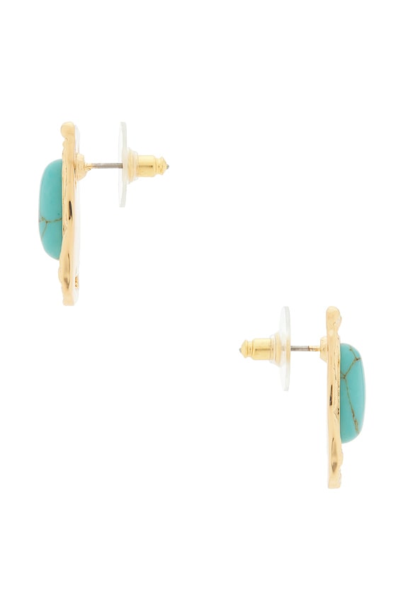view 2 of 2 CLOUS D'OREILLES COASTAL in Gold & Turquoise
