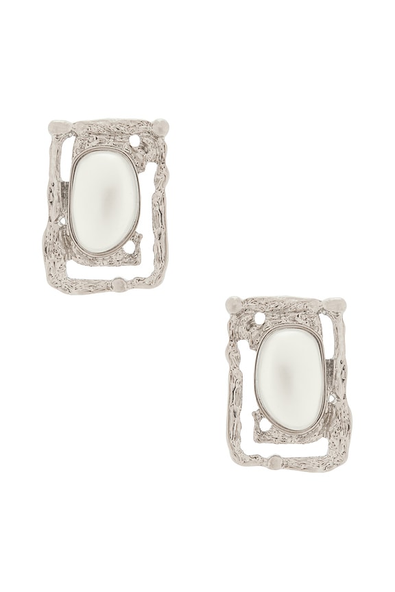 view 1 of 2 Coastal Gem Earrings in Silver & Pearl