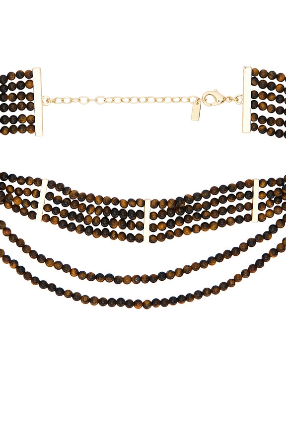 view 2 of 3 Drift Necklace in Tigers Eye & Gold