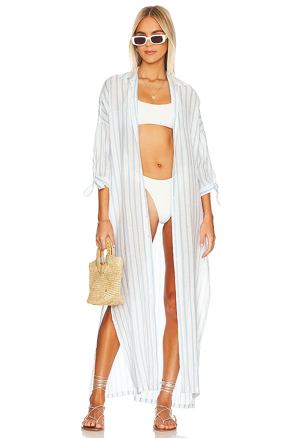 view 1 of 4 VESTIDO CAMISERO JOSEPHINE in Cabana Blue Stripe