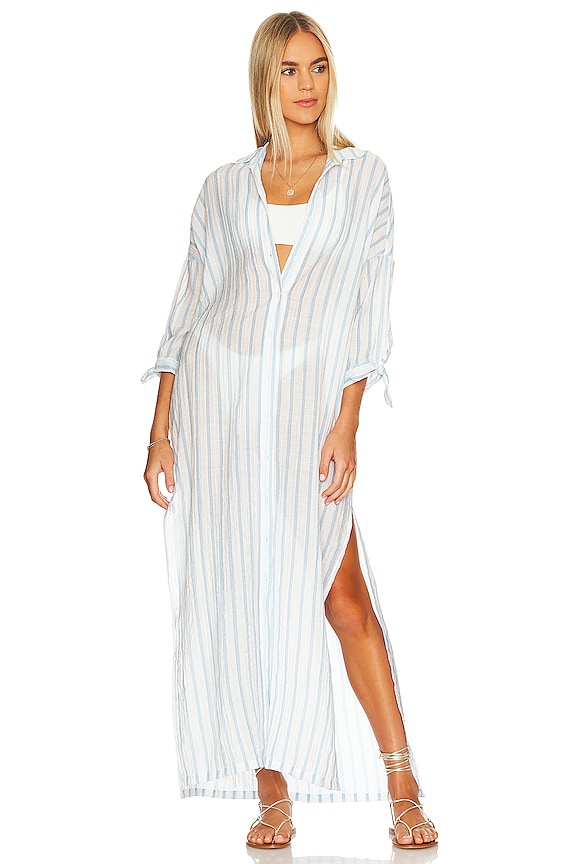 view 2 of 4 VESTIDO CAMISERO JOSEPHINE in Cabana Blue Stripe