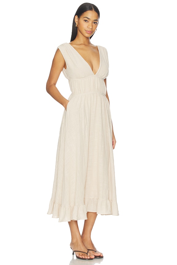 view 2 of 3 Ava Midi Dress in Beige Canvas