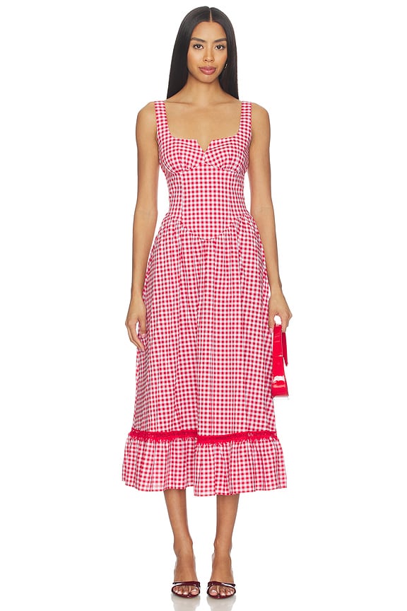 view 1 of 4 Liam Midi Dress in Sriracha Gingham