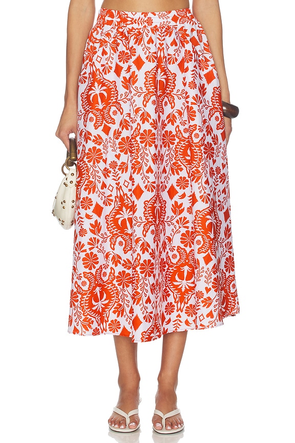 view 1 of 6 Paula Midi Skirt in Isla Roja