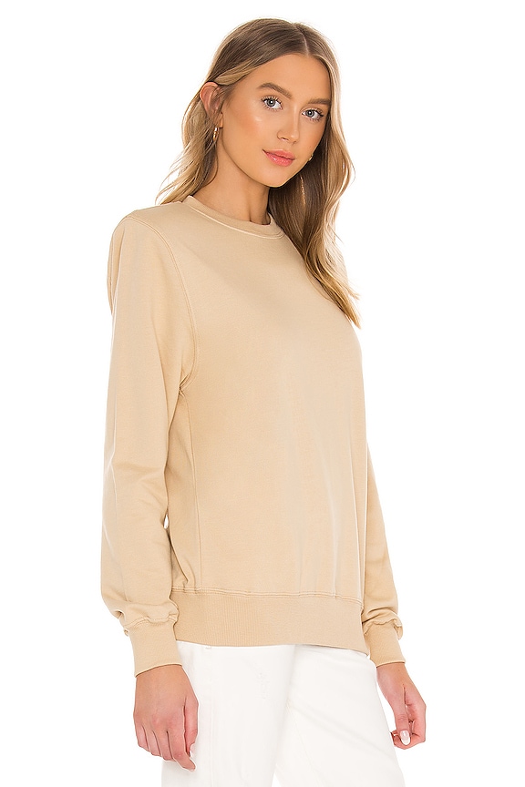 view 2 of 4 Removable Shoulder Pad Sweatshirt in Caramel