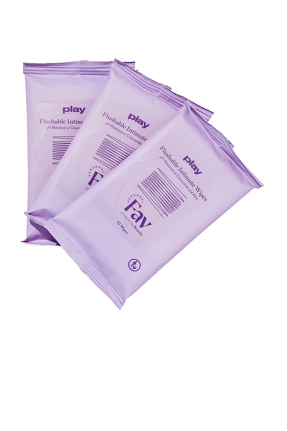 view 2 of 3 Play Flushable Intimate Wipes 3 Pack in 