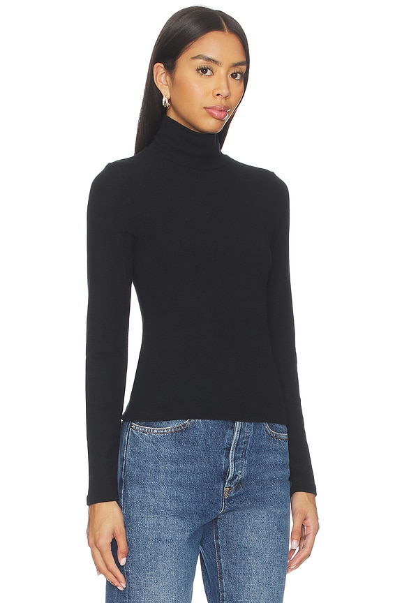 view 2 of 4 Dana Sweater Jersey Turtleneck in True Black