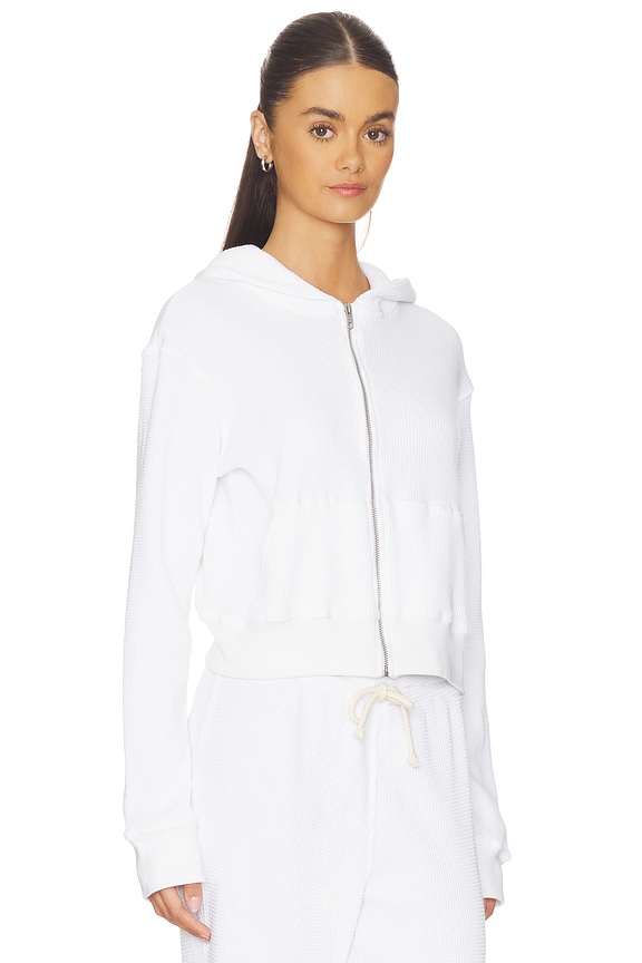 view 2 of 4 Waffle Zip Hoodie in White