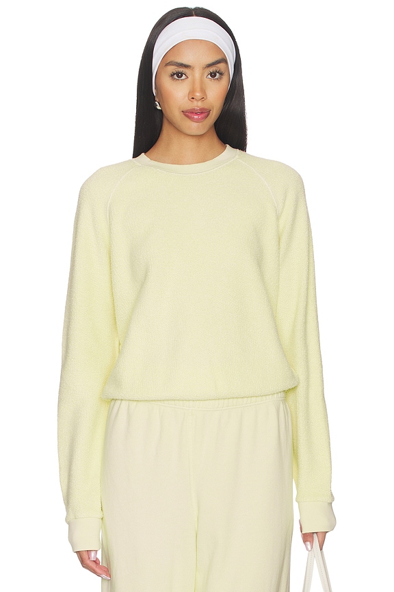 view 1 of 4 Fleece Long Sleeve Crewneck Sweatshirt in Custard