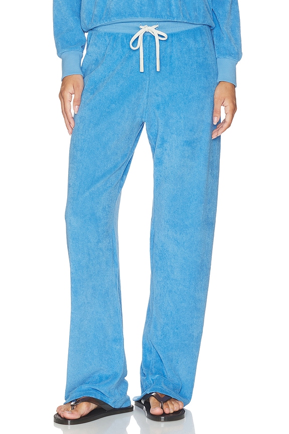 view 1 of 7 Eliana Loop Terry Drawstring Pant in Pacific Blue