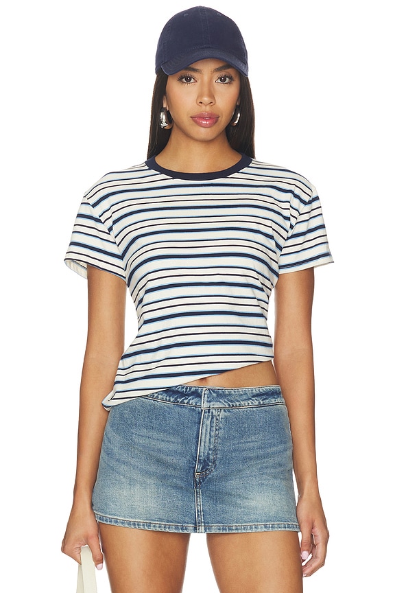 view 1 of 4 CAMISETA ALGODÓN DAWN in Navy Pacific Stripe