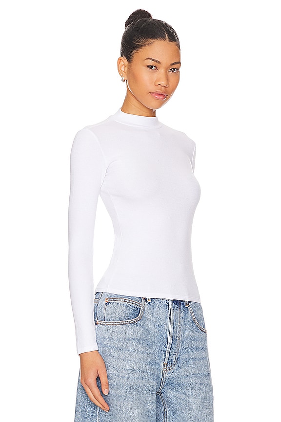 view 2 of 4 MANGA LARGA DE CANALÉ MOCK NECK in White