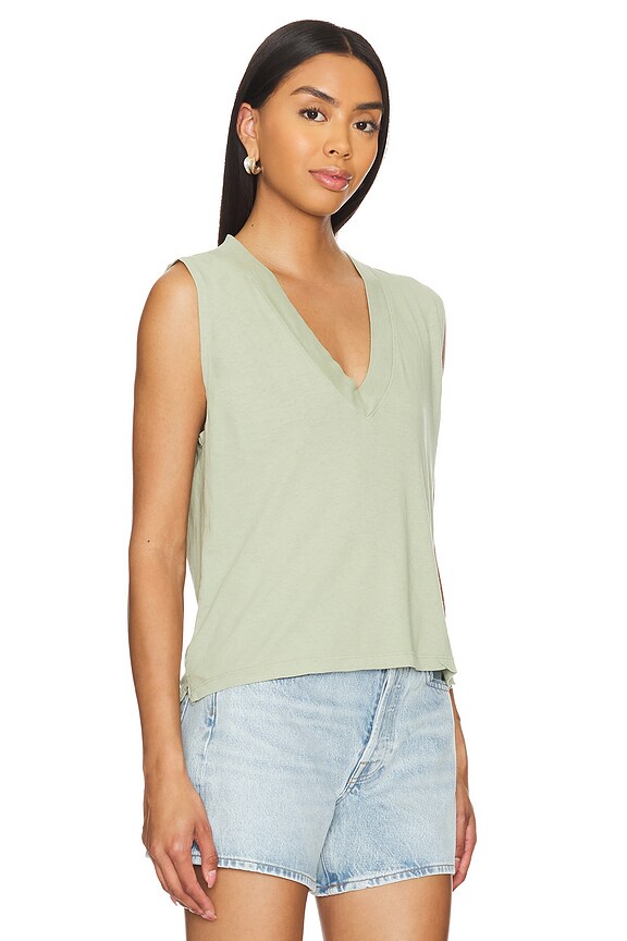 view 2 of 4 T-SHIRT SLEEVELESS V NECK in Paris Rain