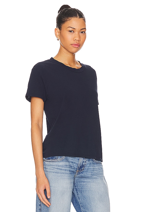 view 2 of 4 Cotton Boxy Crew Tee in Navy