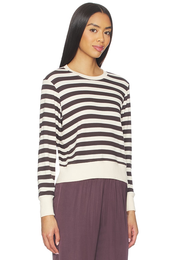view 2 of 4 Stef Long Sleeve Top in Mocha Stripe