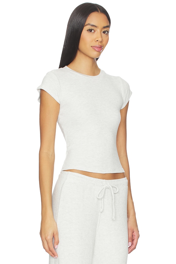 view 2 of 4 Mindy Waffle Short Sleeve Tee in Ash