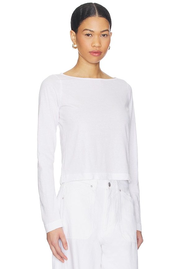 view 2 of 4 Drop Shoulder Long Sleeve in White