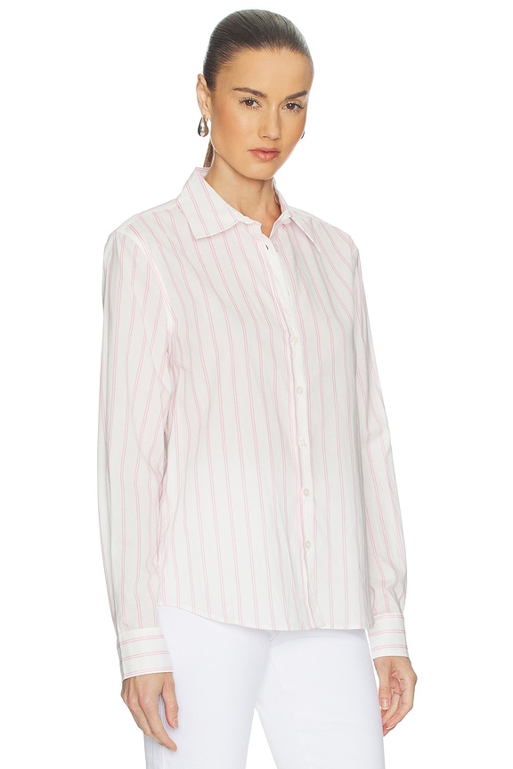 view 2 of 5 Poplin Slim Fit Button Down in Sugar Pink Stripe
