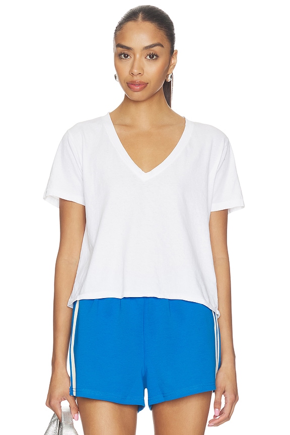 view 1 of 4 Crispy Cotton V Neck Tee in White