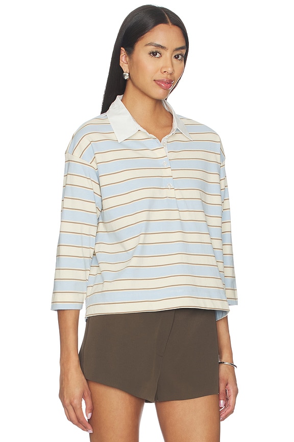 view 2 of 4 POLO DE RUGBY DE ALGODÓN in Powder Blue Stripe