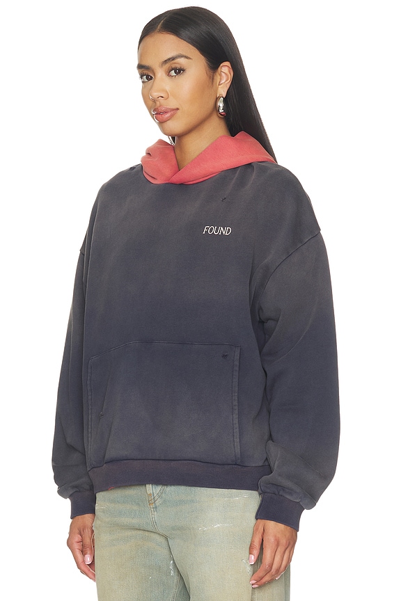 view 2 of 5 Distressed Logo Hoodie in Washed Red & Navy