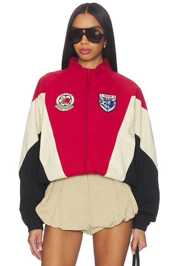 view 2 of 7 Pine & Rose Track Jacket in Red & Cream & Black