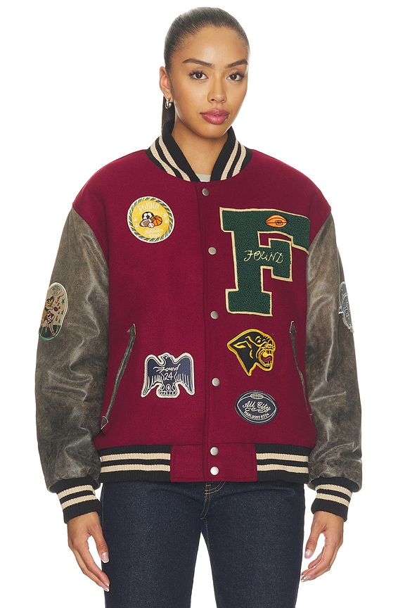 view 2 of 7 BLOUSON LETTERMAN CRIMSON in Red	& Vintage Black