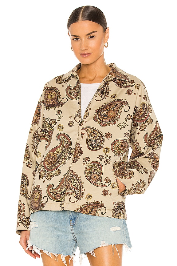 view 2 of 5 Persian Paisley Trucker Jacket in Sand