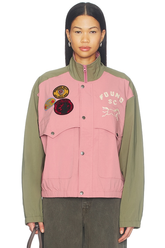 view 2 of 5 Sport Windbreaker Jacket in Magenta & Olive