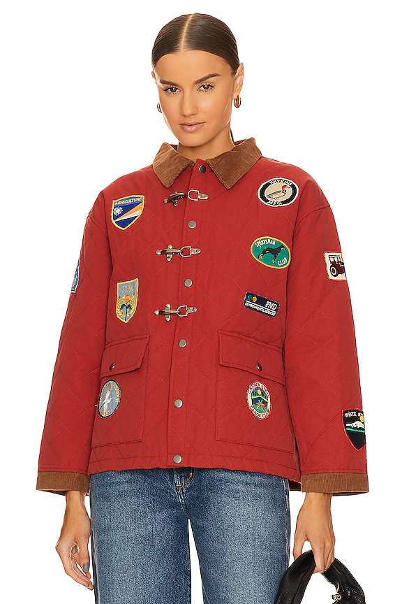 view 2 of 7 Quilt Patch Jacket in Red