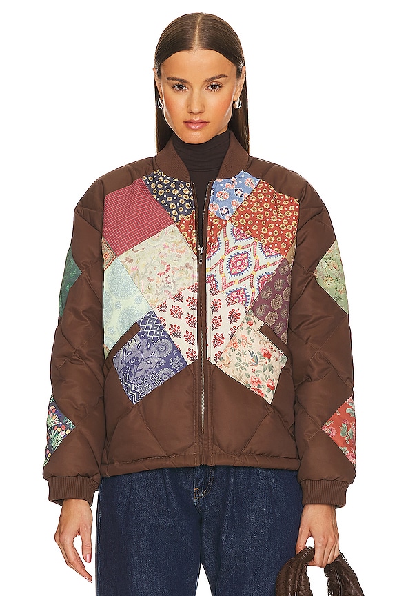 view 2 of 5 Quilt Patch Jacket in Brown & Multi