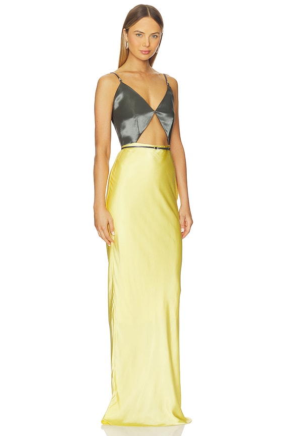 view 2 of 3 Katie Dress in Sunflower & Gunmetal