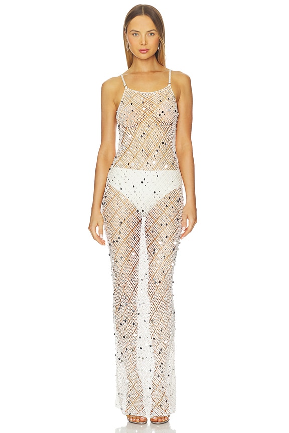 view 2 of 5 Vera Dress With Shrug in Cream & Silver