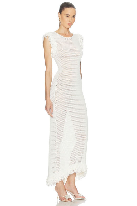 view 2 of 4 VESTIDO CON FLECOS in White