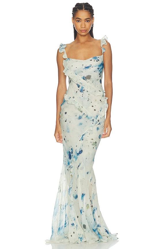 view 2 of 5 VESTIDO CON VOLANTES ROMANTIC in Raindrop Print