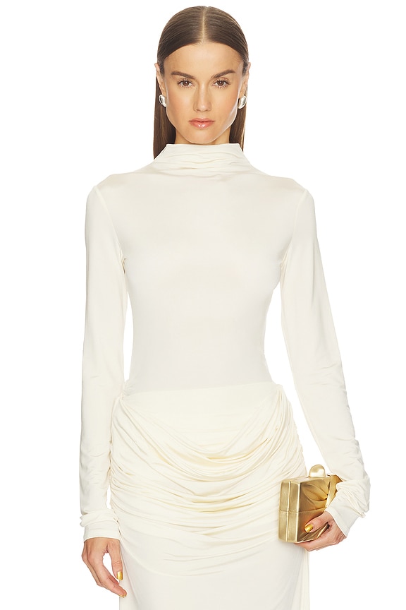 view 1 of 4 Asymmetric Tee Long Sleeve in Cream