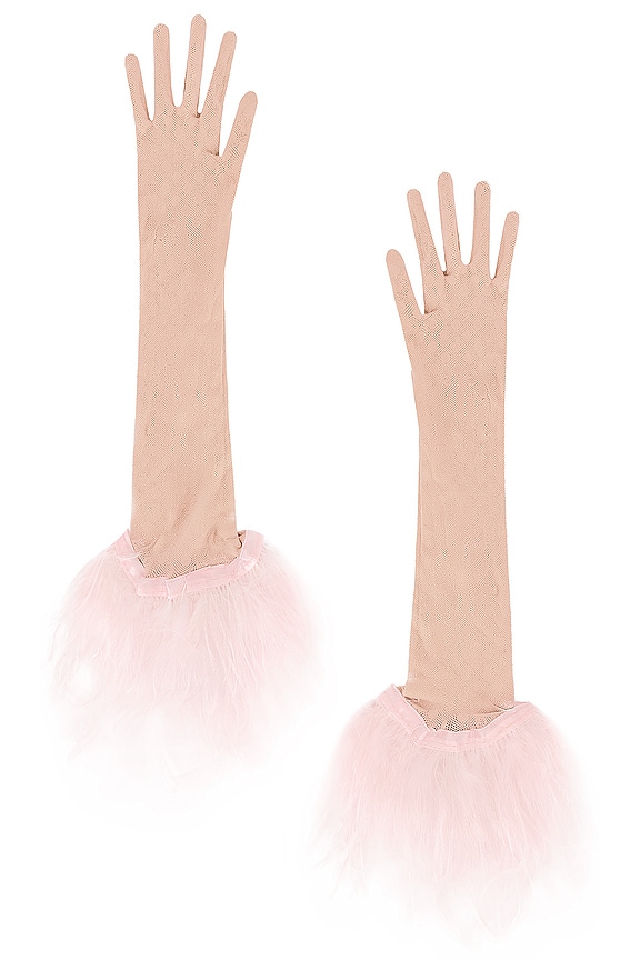 view 2 of 3 GANTS GWENEVERE in Taupe & Dusky Pink Feathers