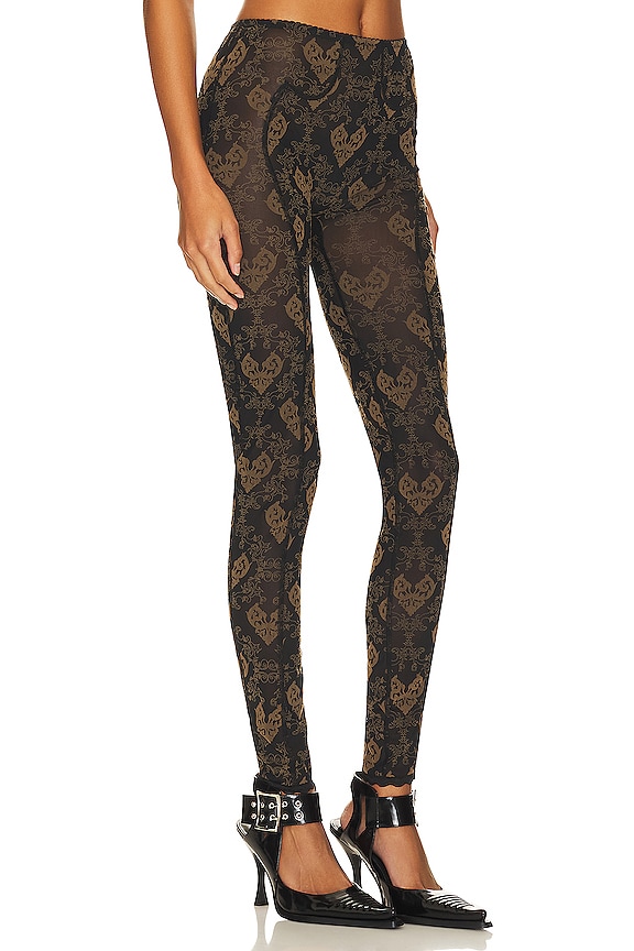 view 2 of 4 Scarlett Leggings Flocked Mesh Leggings in Brown & Black